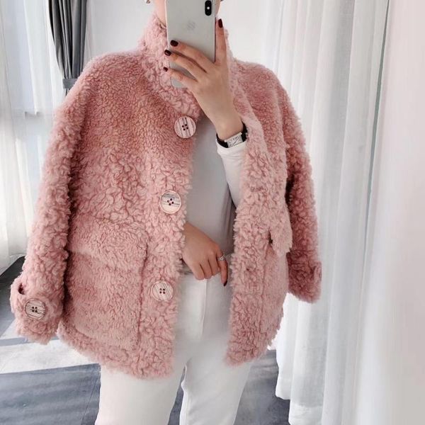 women's fur & faux winter 2021 fashion real coat plus size women sheep shearling jacket short style female clothing, Black
women's fur & faux winter 2021 fashion real coat plus size women sheep shearling jacket short style female clothing, Black