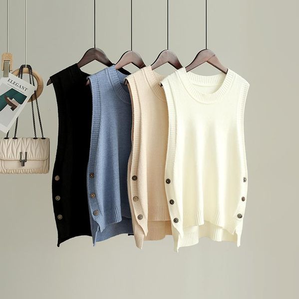 women's sweaters real shooting japanese style korean round neck temperament hide meat show thin sleeveless knitted sweater vest, White;black
women's sweaters real shooting japanese style korean round neck temperament hide meat show thin sleeveless knitted sweater vest, White;black