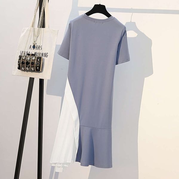 temperament slightly large size korean women's 2020 version summer new mm add fat increase fashion stitching pleated slim dress hot, Black;gray
temperament slightly large size korean women's 2020 version summer new mm add fat increase fashion stitching pleated slim dress hot, Black;gray
