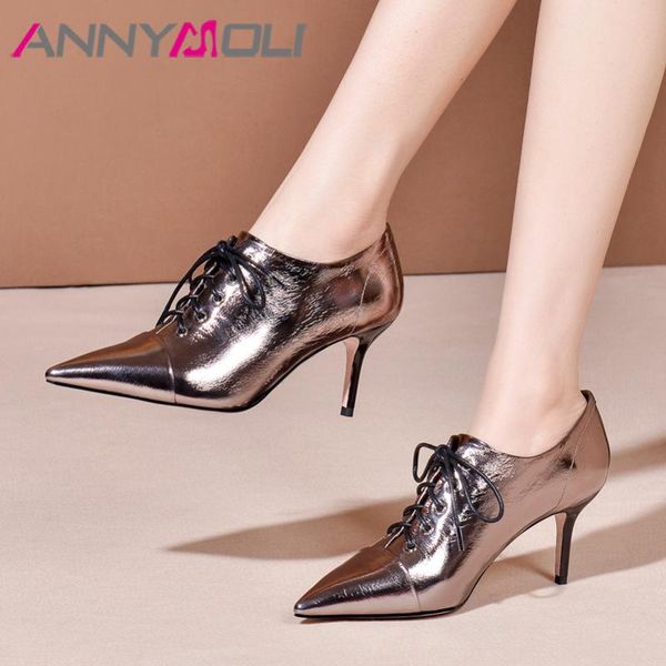 dress shoes annymoli high heels women pumps natural genuine leather stiletto heel cow pointed toe female size 34-40, Black
dress shoes annymoli high heels women pumps natural genuine leather stiletto heel cow pointed toe female size 34-40, Black