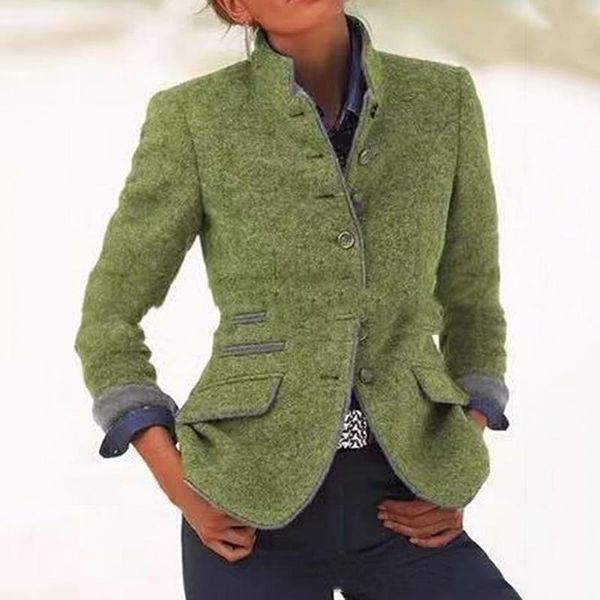women's jackets women clothing long sleeve button stand collar autumn winter slim woolen coat jacket, Black;brown
women's jackets women clothing long sleeve button stand collar autumn winter slim woolen coat jacket, Black;brown