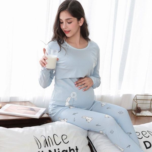 confinement long sleeve maternity underwear, pajamas, autumn and winter cotton household clothes, lactation suit, White
confinement long sleeve maternity underwear, pajamas, autumn and winter cotton household clothes, lactation suit, White