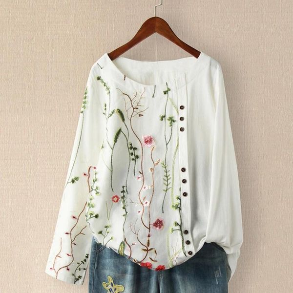 women's blouses & shirts embroidery long sleeve blouse women casual mesh splice loose spring autumn oversized blusas elegantes femme, White 
women's blouses & shirts embroidery long sleeve blouse women casual mesh splice loose spring autumn oversized blusas elegantes femme, White