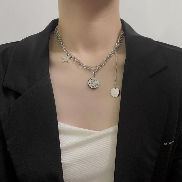 pendant necklaces u-magical creative queen portrait star necklace for women double-layer geometric chunky chain asymmetry jewelry, Silver
pendant necklaces u-magical creative queen portrait star necklace for women double-layer geometric chunky chain asymmetry jewelry, Silver