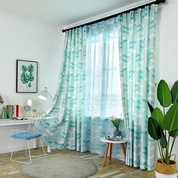 curtain & drapes melunmhom simple gray/ blue large leaf curtains for living room bedroom modern tulle window treatments semi shading shee 
curtain & drapes melunmhom simple gray/ blue large leaf curtains for living room bedroom modern tulle window treatments semi shading shee