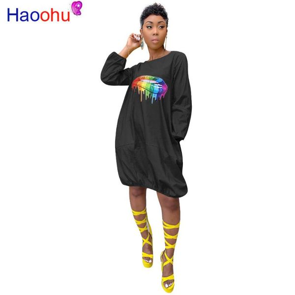 casual dresses haoohu 2021 autumn summer women mouth print long sleeve knee length lantern bodycon dress fashion hip hop vestidos, Black;gray
casual dresses haoohu 2021 autumn summer women mouth print long sleeve knee length lantern bodycon dress fashion hip hop vestidos, Black;gray
