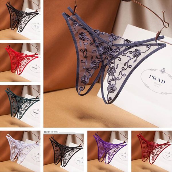 women's panties open crotch mesh embroidery retro hollow transparent thong ultra-thin low-waist t-pants, Black;pink
women's panties open crotch mesh embroidery retro hollow transparent thong ultra-thin low-waist t-pants, Black;pink