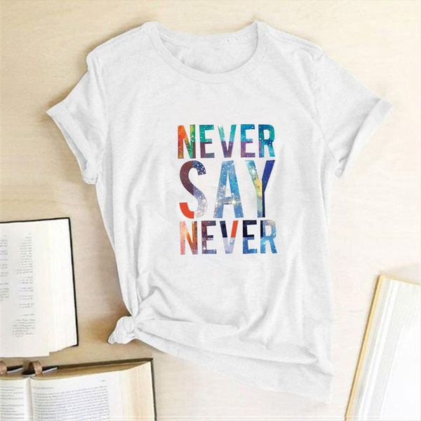 never say printing summer women t shirt aesthetic clothes harajuku loose short sleeve female, White
never say printing summer women t shirt aesthetic clothes harajuku loose short sleeve female, White