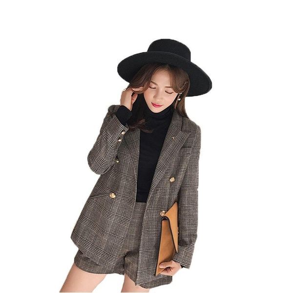 two piece dress women two-piece setspring and autumn korean version of the women's fashion set plaid small suit jacket casual shorts, White
two piece dress women two-piece setspring and autumn korean version of the women's fashion set plaid small suit jacket casual shorts, White
