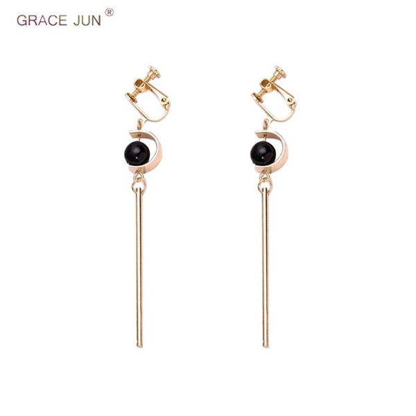 clip-on & screw back grace jun korea style gold color clip on earrings without pierced for party prom crystal pearl luxury cuff jewelry, Silver
clip-on & screw back grace jun korea style gold color clip on earrings without pierced for party prom crystal pearl luxury cuff jewelry, Silver