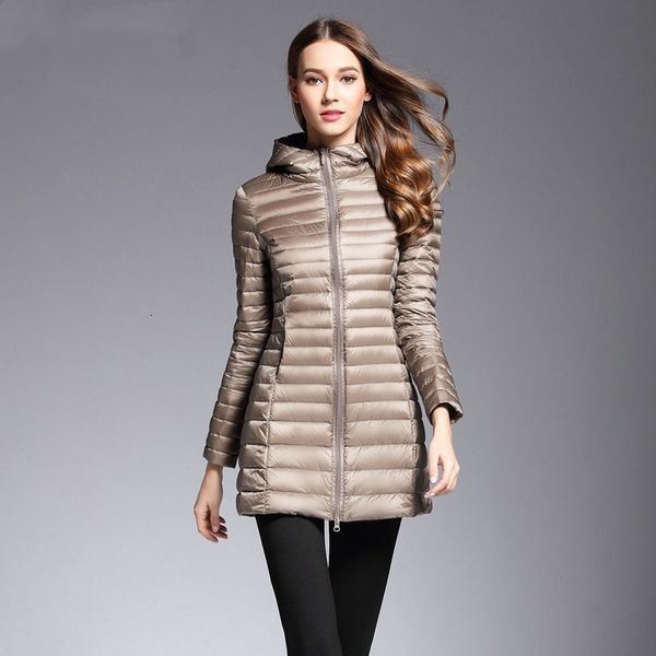2021 new women white duck jacket fashion autumn winter ultra light medium long down er coat ladies casual hooded parkas ebuo, Black
2021 new women white duck jacket fashion autumn winter ultra light medium long down er coat ladies casual hooded parkas ebuo, Black