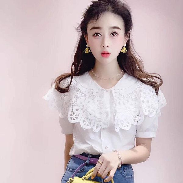 women's blouses & shirts blouse women shirt summer lace crochet stitching short sleeve white blusas mujer de moda
women's blouses & shirts blouse women shirt summer lace crochet stitching short sleeve white blusas mujer de moda