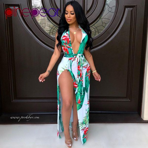women's swimwear pinepear floral leaf print backless beach dress cover up 2021 women deep v neck bathing suit beachwear drop, White;black
women's swimwear pinepear floral leaf print backless beach dress cover up 2021 women deep v neck bathing suit beachwear drop, White;black
