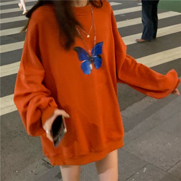 2021 new autumn college style all-match casual loose butterfly print long-sleeved sweatshirt round neck pullover 5gh4, Black
2021 new autumn college style all-match casual loose butterfly print long-sleeved sweatshirt round neck pullover 5gh4, Black