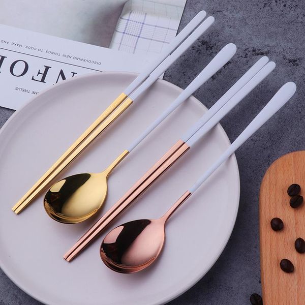 1set eco-friendly stainless steel flat chopsticks spoon set sushi hashi long handle non-slip chopstick gold kitchen accessories
1set eco-friendly stainless steel flat chopsticks spoon set sushi hashi long handle non-slip chopstick gold kitchen accessories