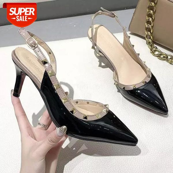 ladies sandals back strap colors pointy toe for dress office shoes patent leather buckle strap zapatilla mujer #vp1p, Black
ladies sandals back strap colors pointy toe for dress office shoes patent leather buckle strap zapatilla mujer #vp1p, Black