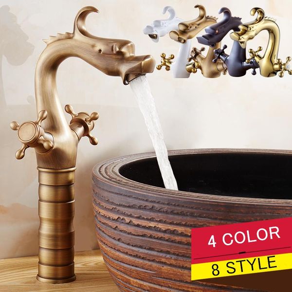 bathroom sink faucets (4 color) vintage creative dragon design deck mounted basin faucet antique brass double handle torneiras tp-1088
bathroom sink faucets (4 color) vintage creative dragon design deck mounted basin faucet antique brass double handle torneiras tp-1088