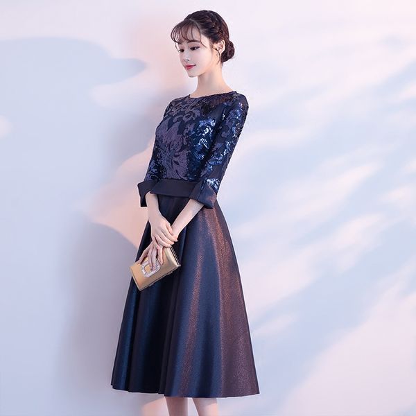 new arrival 2021 formal short prom dresses elegant sequined plus size gold color vestdios party gown, Black
new arrival 2021 formal short prom dresses elegant sequined plus size gold color vestdios party gown, Black