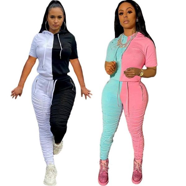 tracksuit womenswear monochrome patchwork pleated 2-piece short-sleeved pantsuit summer tracksuit 2021 ladies, Gray
tracksuit womenswear monochrome patchwork pleated 2-piece short-sleeved pantsuit summer tracksuit 2021 ladies, Gray