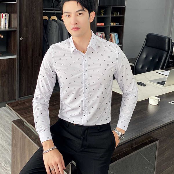 men shirts flower print business casual shirt camisa masculina formal social long sleeve slim fit blouse men clothing 210527, White;black
men shirts flower print business casual shirt camisa masculina formal social long sleeve slim fit blouse men clothing 210527, White;black
