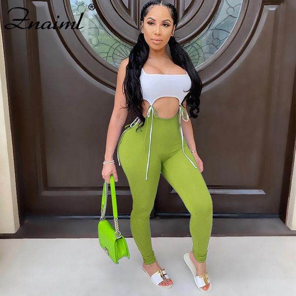 women's jumpsuits & rompers znaiml lace up patchwork jumpsuit women sleeveless hollow out skinny bodycon womens streetwear party club o, Black;white
women's jumpsuits & rompers znaiml lace up patchwork jumpsuit women sleeveless hollow out skinny bodycon womens streetwear party club o, Black;white