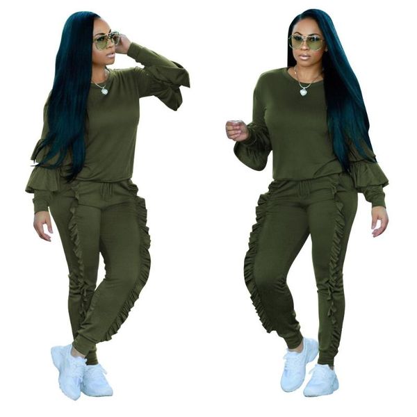 women's tracksuits women tracksuit 2021 spring autumn ruched ruffles suits fashion sweatshirt and elastic waist long pants 2 piece sets, Gray
women's tracksuits women tracksuit 2021 spring autumn ruched ruffles suits fashion sweatshirt and elastic waist long pants 2 piece sets, Gray