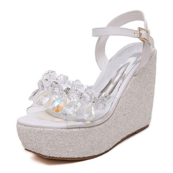 summer new crystal transparent waterproof shoes woman open toe high heels ladies sandals size 34-39, Black
summer new crystal transparent waterproof shoes woman open toe high heels ladies sandals size 34-39, Black