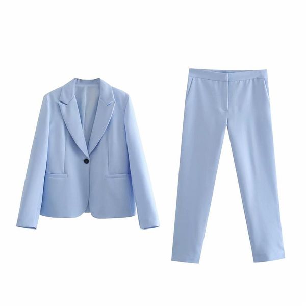 women's two piece pants woman elegant ligh blue basic blazer suit 2021 spring chic female pencil suits office laides solid slim matchin, White
women's two piece pants woman elegant ligh blue basic blazer suit 2021 spring chic female pencil suits office laides solid slim matchin, White