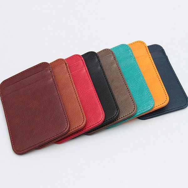 card holders 1pc pu leather id holder candy color bank box multi slot slim case wallet women men business cover, Brown;gray
card holders 1pc pu leather id holder candy color bank box multi slot slim case wallet women men business cover, Brown;gray