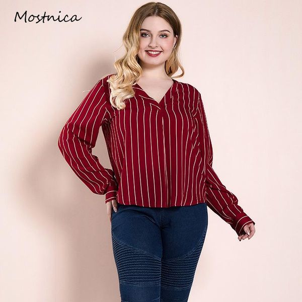women's blouses & shirts mostnica burgundy women ol blouse plus size summer striped v neck long sleeve asymmetric office lady and, White
women's blouses & shirts mostnica burgundy women ol blouse plus size summer striped v neck long sleeve asymmetric office lady and, White