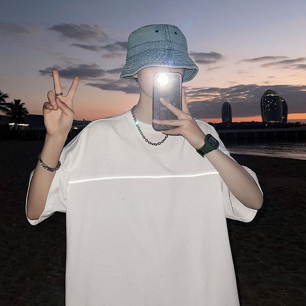 men's t-shirts summer cotton short-sleeved t-shirt fashion casual t shirt men streetwear korean loose hip-hop reflective tshirt me, White;black
men's t-shirts summer cotton short-sleeved t-shirt fashion casual t shirt men streetwear korean loose hip-hop reflective tshirt me, White;black