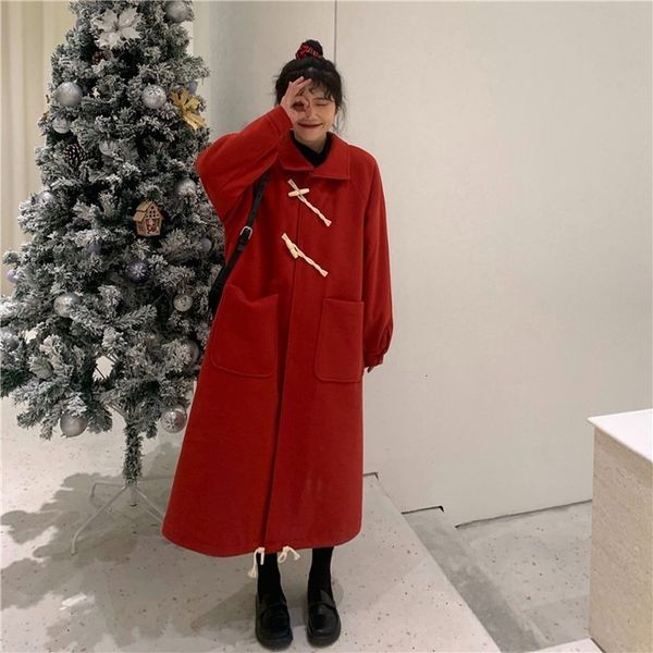 2021 new women's monochrome lapel windbreaker, medium size wool coat, retro, small, horn button, autumn and winter series mode, Black;brown
2021 new women's monochrome lapel windbreaker, medium size wool coat, retro, small, horn button, autumn and winter series mode, Black;brown