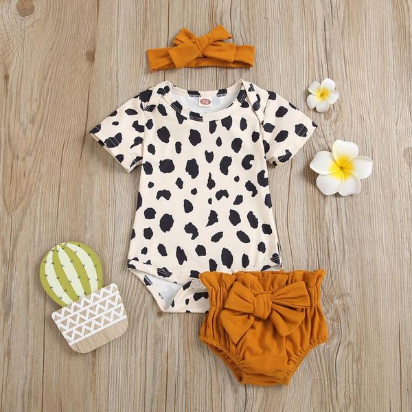 clothing sets born infant baby girls clothes summer leopard romper solid fashion bow shorts outfit set children's, White
clothing sets born infant baby girls clothes summer leopard romper solid fashion bow shorts outfit set children's, White