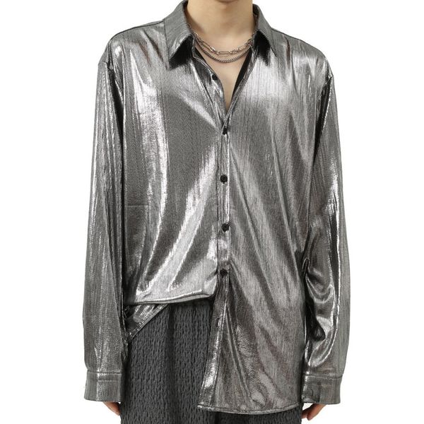 men's casual shirts men loose long sleeve vintage fashion glossy male net celebrity streetwear party dress stage clothing 6fso, White;black
men's casual shirts men loose long sleeve vintage fashion glossy male net celebrity streetwear party dress stage clothing 6fso, White;black