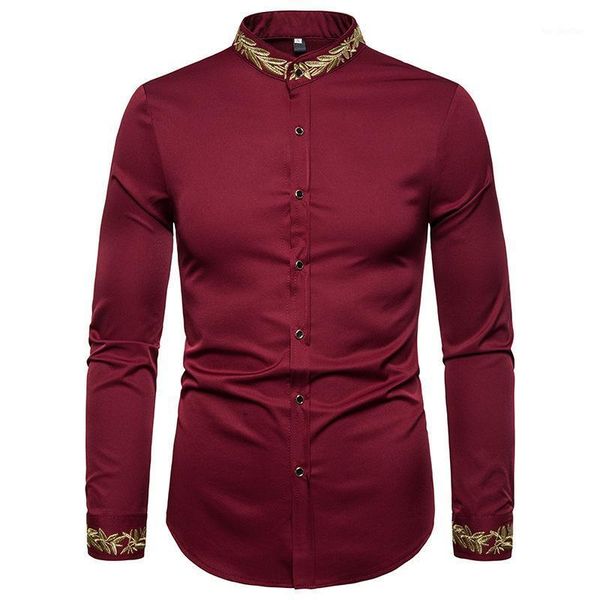 men's casual shirts men's embroidery mandarin collar dress shirt 2021 brand slim fit long sleeve tuxedo male business chemise homm, White;black
men's casual shirts men's embroidery mandarin collar dress shirt 2021 brand slim fit long sleeve tuxedo male business chemise homm, White;black