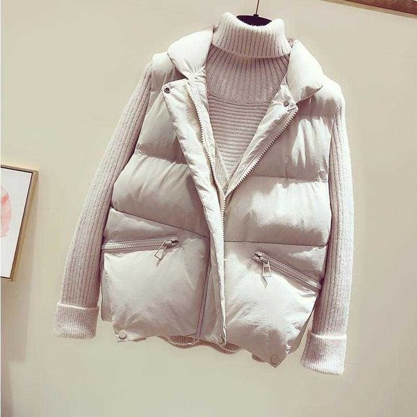 winter woman down vests coats thick warm sleeveless cotton liner jackets femme loose casual coat 210601, Black;white
winter woman down vests coats thick warm sleeveless cotton liner jackets femme loose casual coat 210601, Black;white