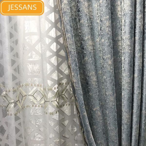 curtain & drapes french curtains for living room dining bedroom high-precision gray-blue villa window custom
curtain & drapes french curtains for living room dining bedroom high-precision gray-blue villa window custom
