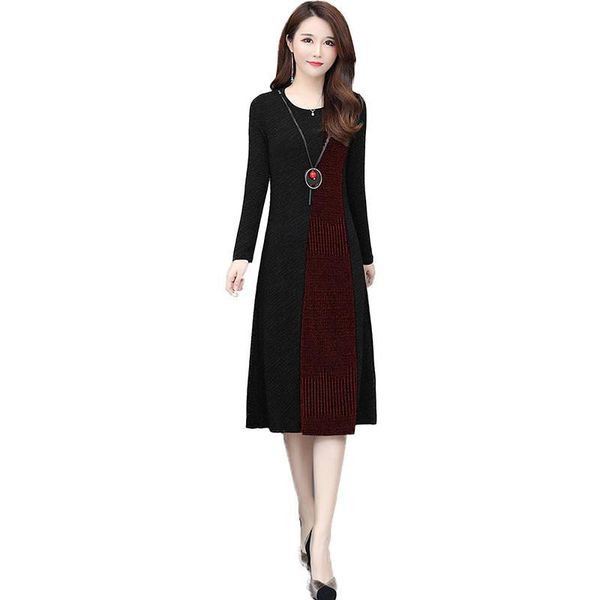 casual dresses 2021 spring summer chic women's long sleeve stitching color midi dress slim thin a-line vestidos plus size 5xl d15, Black;gray
casual dresses 2021 spring summer chic women's long sleeve stitching color midi dress slim thin a-line vestidos plus size 5xl d15, Black;gray