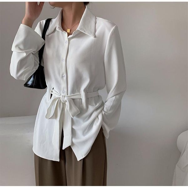 women's blouses & shirts 2021 autumn women shirt female sashes blouse full sleeve solid corset loose fashion elegant office lady casual, White
women's blouses & shirts 2021 autumn women shirt female sashes blouse full sleeve solid corset loose fashion elegant office lady casual, White