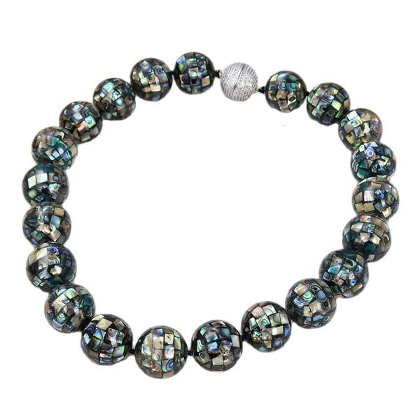 guaiguai jewelry natural 18mm paua abalone shell round beads necklace cz clasp handmade for women real gems stone lady fashion jewellery, Silver
guaiguai jewelry natural 18mm paua abalone shell round beads necklace cz clasp handmade for women real gems stone lady fashion jewellery, Silver