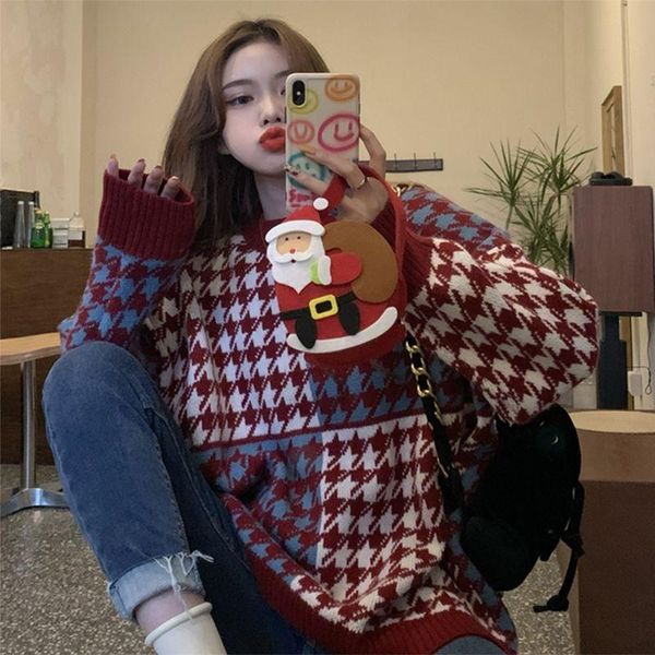women's sweaters winter streetwear houndstooth thick women sweater casual o neck loose knit autumn fashion warm oversize female pullove, White;black
women's sweaters winter streetwear houndstooth thick women sweater casual o neck loose knit autumn fashion warm oversize female pullove, White;black