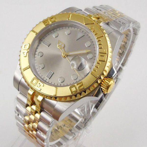 wristwatches mechanical men watch sapphire glass date window jubilee band gold coated bezel miyota movement, Slivery;brown
wristwatches mechanical men watch sapphire glass date window jubilee band gold coated bezel miyota movement, Slivery;brown