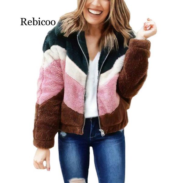 women's jackets fleece warm teddy coat fashion patchwork long sleeve jacket autumn winter zip up casual fluffy women outwear faux fur, Black;brown
women's jackets fleece warm teddy coat fashion patchwork long sleeve jacket autumn winter zip up casual fluffy women outwear faux fur, Black;brown
