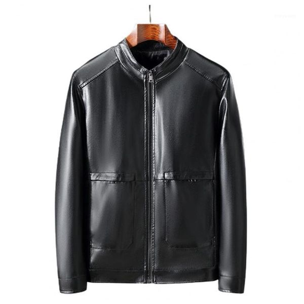 men's jackets cardigan simple stand collar motorcycle jacket soft pockets for daily wear, Black;brown
men's jackets cardigan simple stand collar motorcycle jacket soft pockets for daily wear, Black;brown