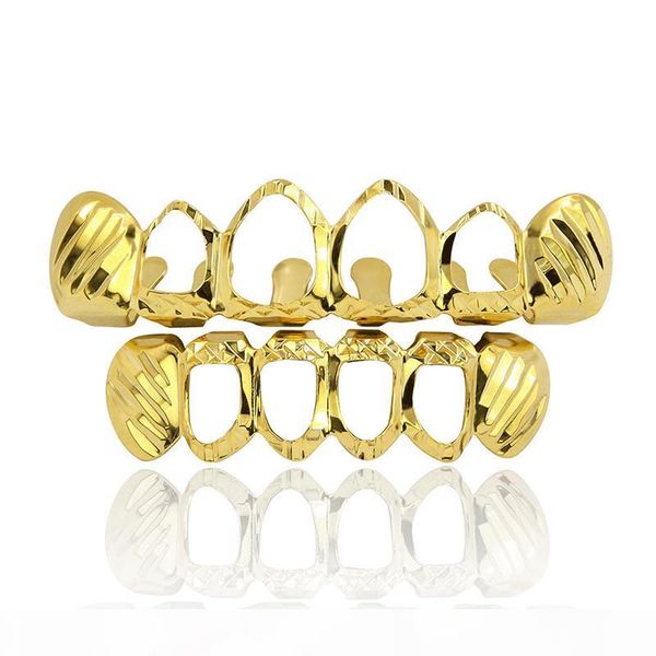 new gold silver hollow open dlampnd cut 6 tooth bottom grills teeth caps tooth hiphop grillz set party jewelry, Black
new gold silver hollow open dlampnd cut 6 tooth bottom grills teeth caps tooth hiphop grillz set party jewelry, Black