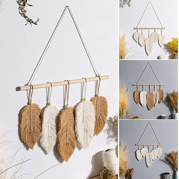 decorative objects & figurines est leaf feather wall decoration handmade woven cotton thread tapestry for wedding home living room
decorative objects & figurines est leaf feather wall decoration handmade woven cotton thread tapestry for wedding home living room