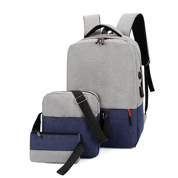 backpack 3-piece set splicing couple's large capacity charging multi-functional solid oxford cloth backpackbackpack
backpack 3-piece set splicing couple's large capacity charging multi-functional solid oxford cloth backpackbackpack
