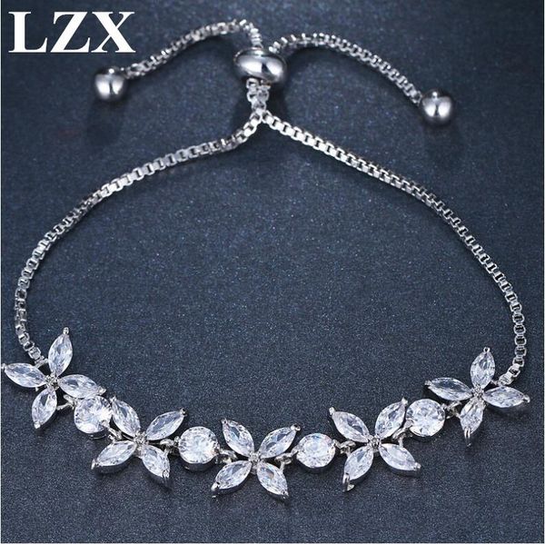 charm bracelets lzx trendy flower bracelet femme rose/white gold color cubic zirconia crystal for women fashion jewelry gift, Golden;silver
charm bracelets lzx trendy flower bracelet femme rose/white gold color cubic zirconia crystal for women fashion jewelry gift, Golden;silver