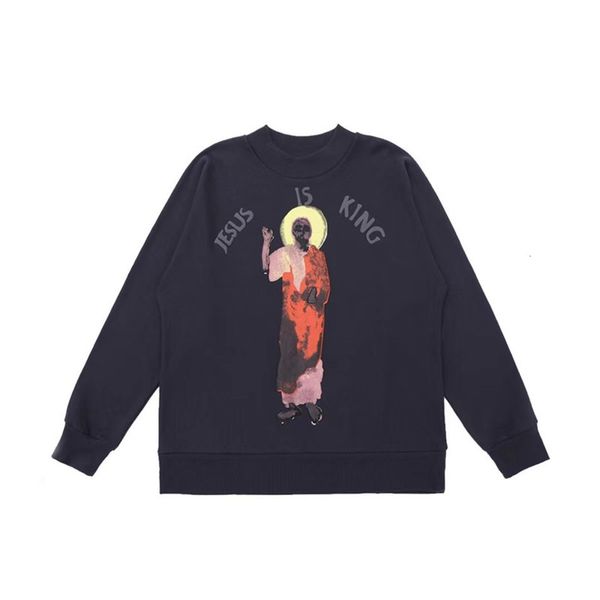 2021 new foaming printing jesus is king sweatshirts men women 1:1 high-quality loose kanye west crewneck hoodie t9gn, Black
2021 new foaming printing jesus is king sweatshirts men women 1:1 high-quality loose kanye west crewneck hoodie t9gn, Black