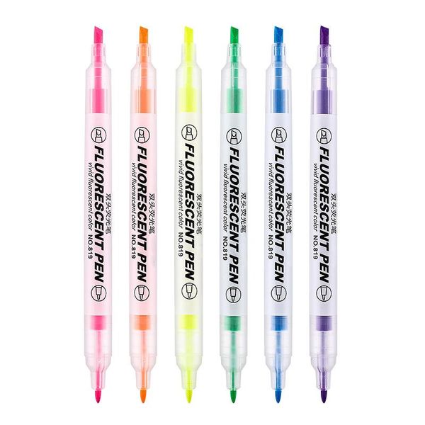 highlighters 6pcs/set of double-headed highlighter marker pens, soft drawing used for student school office supplies and stationery, Black;red
highlighters 6pcs/set of double-headed highlighter marker pens, soft drawing used for student school office supplies and stationery, Black;red